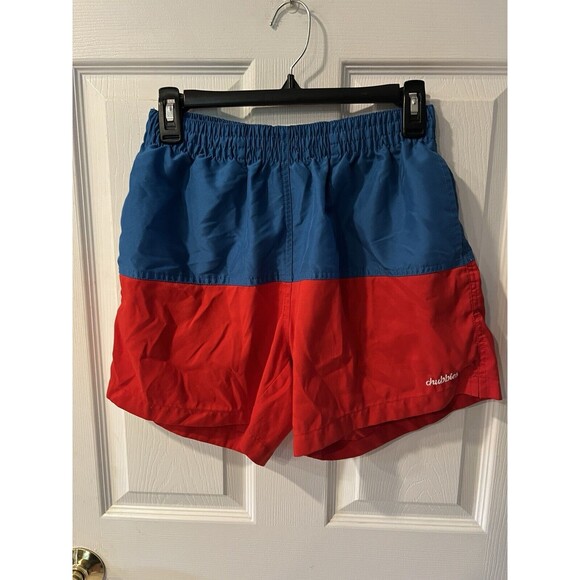 Chubbies Board Shorts Mens Sz M Red Blue ColorBlock Swim Trunks - Picture 13 of 13